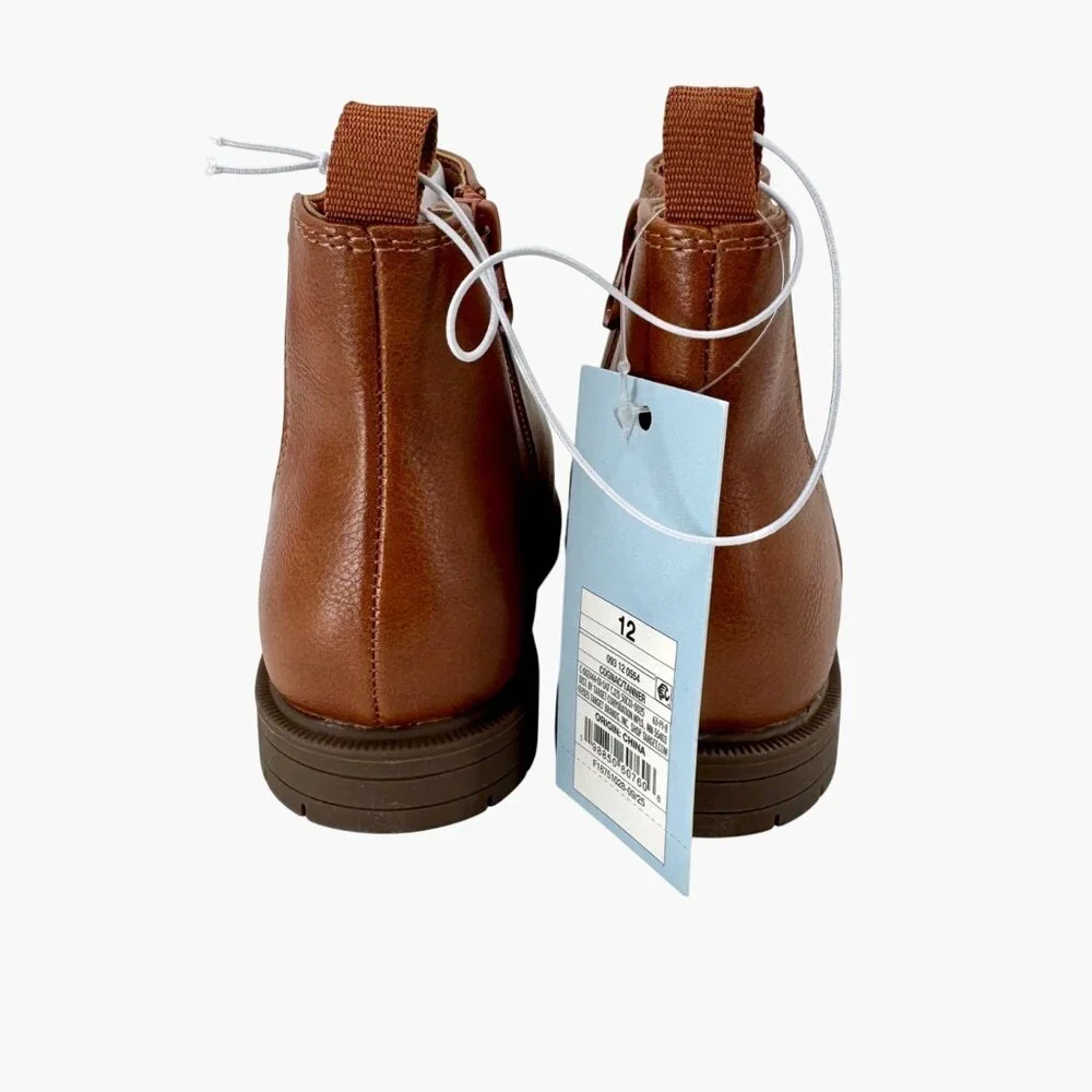 NEW Cat & Jack Toddler Tanner Chelsea Ankle Boots - Cognac - Size 12